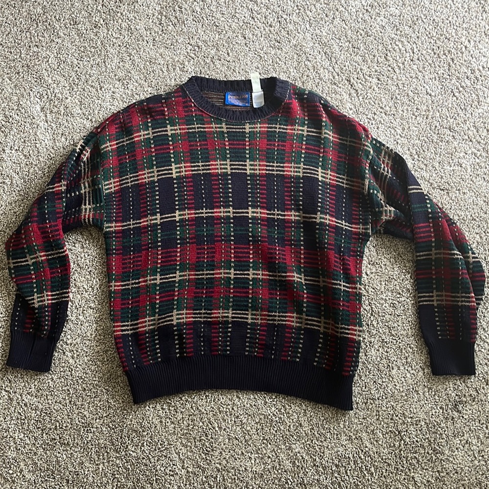 Pendleton wool crewneck sweater. Large.